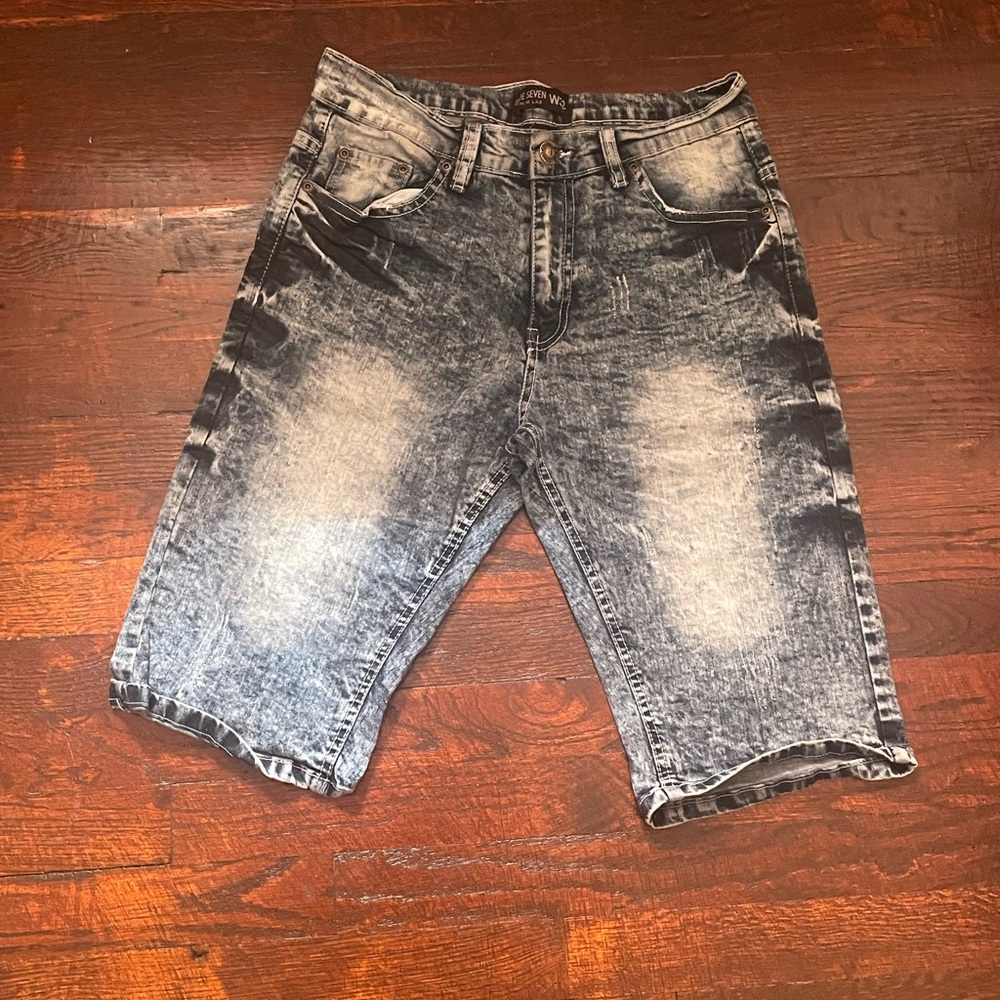 Men's Acid Wash Denim Shorts